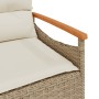 Panchina da Giardino con Cuscini 116x62,5x74cm Beige Polyrattan