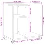 Tavolino con Ruote Rovere Fumo 50x30x55 cm in Legno Multistrato