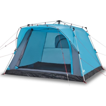 Tenda da Campeggio Cabina 4 Persone Blu a Rilascio Rapido