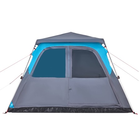 Tenda Familiare a Cupola 6 Persone Blu a Rilascio Rapido