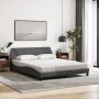 Letto con Materasso Grigio Scuro 160x200 cm Tessuto