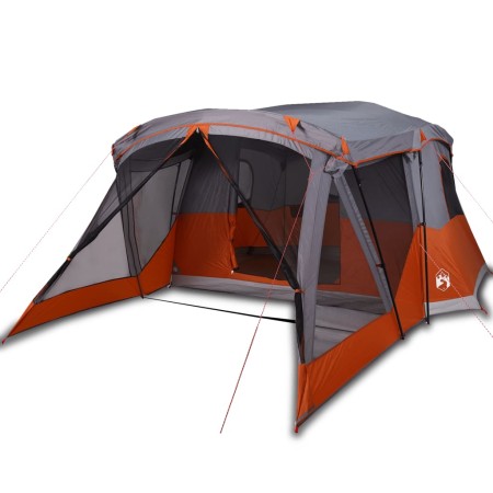 Tenda da Campeggio con Portico 4 Persone Arancione Impermeabile