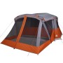 Tenda da Campeggio con Portico 4 Persone Arancione Impermeabile