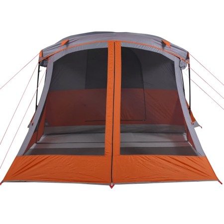 Tenda da Campeggio con Portico 4 Persone Arancione Impermeabile