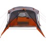 Tenda da Campeggio con Portico 4 Persone Arancione Impermeabile