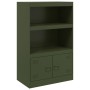 Credenza Verde Oliva 67x39x107 cm in Acciaio