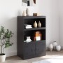 Credenza Nera 67x39x107 cm in Acciaio