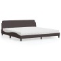 Letto con Materasso Marrone Scuro 200x200 cm in Tessuto