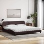 Letto con Materasso Marrone Scuro 200x200 cm in Tessuto