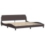 Letto con Materasso Marrone Scuro 200x200 cm in Tessuto