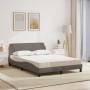 Letto con Materasso Tortora 120x200 cm in Tessuto