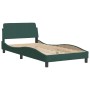 Letto con Materasso Verde Scuro 100x200 cm in Velluto