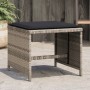 Sgabelli Giardino Cuscini 4pz Grigio Chiaro 40x40x35 Polyrattan