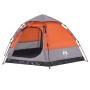 Tenda Campeggio Cabina 4 Pers. Grigio Arancione Rilascio Rapido