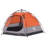 Tenda Campeggio Cabina 4 Pers. Grigio Arancione Rilascio Rapido