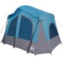 Tenda da Campeggio a Cabina per 5 Persone Blu Impermeabile