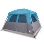 Tenda Familiare Cabina per 6 Persone Blu Impermeabile