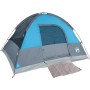 Tenda da Campeggio a Cupola per 3 Persone Blu Impermeabile