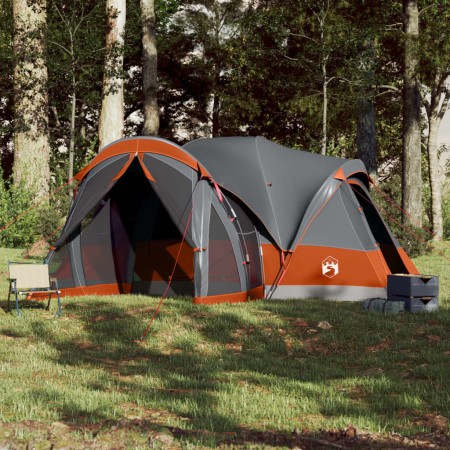 Tenda Familiare Tipi 8 Persone Grigia e Arancione Impermeabile