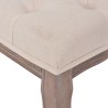 Panca in Legno Massello e Lino 110x38x48 cm Bianco Crema