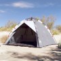 Tenda da Spiaggia 3 Persone Grigio Rilascio Rapido Impermeabile