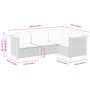 Set Divani da Giardino 4 pz con Cuscini Nero in Polyrattan