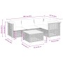 Set Divano da Giardino 5 pz con Cuscini Grigio in Polyrattan