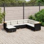 Set Divani da Giardino con Cuscini 7pz Nero Polyrattan