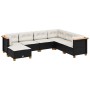 Set Divani da Giardino con Cuscini 7pz Nero Polyrattan