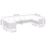 Set Divani da Giardino 10pz con Cuscini in Polyrattan Nero