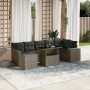 Set Divano da Giardino 8 pz con Cuscini Grigio in Polyrattan