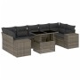 Set Divano da Giardino 8 pz con Cuscini Grigio in Polyrattan