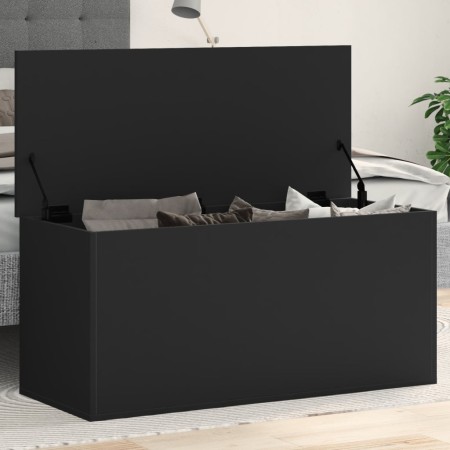 Contenitore Portaoggetti Nero 100x42x46 cm Legno Multistrato