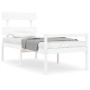 Letto per Anziani con Testiera Bianco 100x200 cm Legno Massello