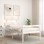 Letto per Anziani con Testiera Bianco 100x200 cm Legno Massello