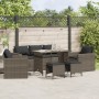 Set Divano da Giardino 6 pz con Cuscini Grigio in Polyrattan