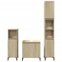 Set Mobili da Bagno 3 pz Rovere Sonoma in Legno Multistrato