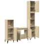 Set Mobili da Bagno 3 pz Rovere Sonoma in Legno Multistrato