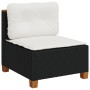 Set Divani da Giardino 11 pz con Cuscini in Polyrattan Nero