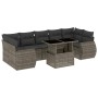 Set Divano da Giardino 8 pz con Cuscini Grigio in Polyrattan