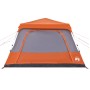 Tenda a Cupola 10 Persone Grigio e Arancione a Rilascio Rapido