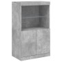 Credenza con Luci LED Grigio Cemento 60,5x37x100 cm