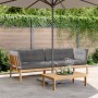 Divani Angolari Pallet Giardino 2pz con Cuscini Massello Acacia