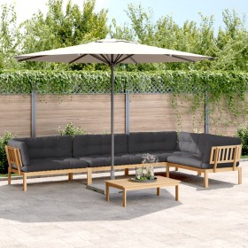 Set Divano Pallet Giardino 5pz con Cuscini Massello Acacia