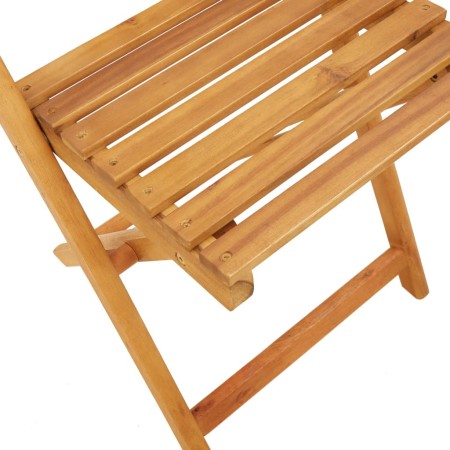 Sedie Bistrò 2pz Bianco Crema Legno Massello Acacia e Tessuto