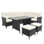 Set Divani da Giardino 4 pz con Cuscini in Polyrattan Nero