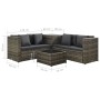 Set Divani da Giardino 4 pz con Cuscini in Polyrattan Grigio