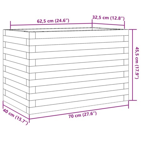 Fioriera da Giardino 70x40x45,5 cm in Legno di Pino Impregnato