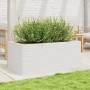 Fioriera da Giardino Bianca 110x60x45,5 cm Legno Massello Pino