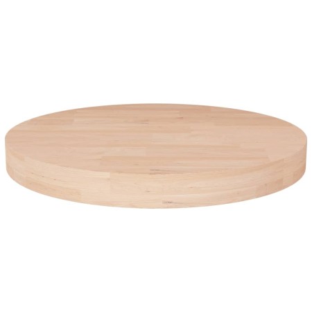 Piano Tavolo Rotondo Ø50x4 cm Massello di Rovere Non Trattato